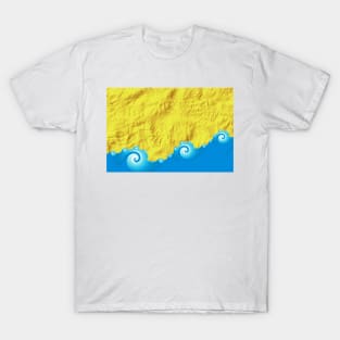 Abstract Sand and Waves Beach Background T-Shirt